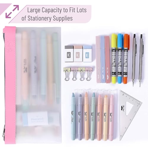 Image of Mr. Pen- Clear Pencil Pouch, 8.50 inchx4.25 inch, 3 Pack, Durable TPU Material | Medium Water-Resistant Pencil Bags with Smooth Zipper, Multipurpose Clear Pouch for Stationery, School, Office