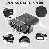 Tzvosxm 12V Portable Car Heater Fan 2 in 1 360°Rotatable Fast Heating Defroster,Plug into Cigarette Lighter 12 Volt Electric Heaters for Windscreen Demister Winter Camping Camper Van Small Cars. - Image 3