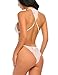 Avidlove Lingerie for Women Teddy One Piece Lace Babydoll Bodysuit White S