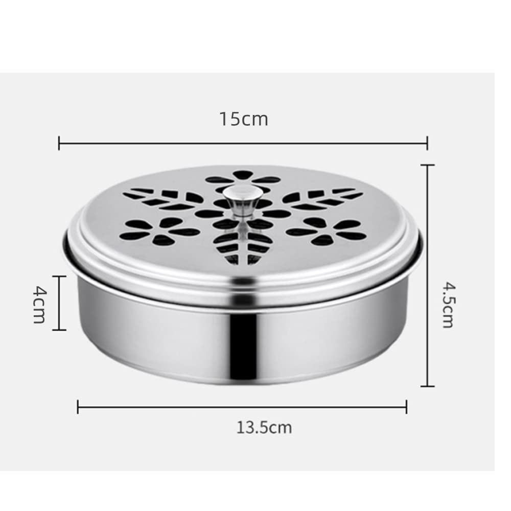 2 Porta Zampironi In Acciaio Inox Portatili - Diametro 13 Cm, Altezza 4,5 Cm, Design Cavo Per Combustione Uniforme, Per Campeggio E Giardino - 4