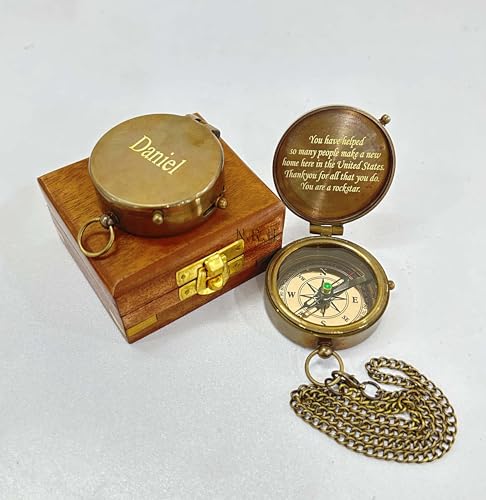 Brújula de Latón con Cita Motivacional miniatura 1