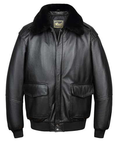 REED EST. 1950 Men’s Luxury Aviator Bomber Jacket – Genuine Leather, Durable Craftsmanship, Timeless Design