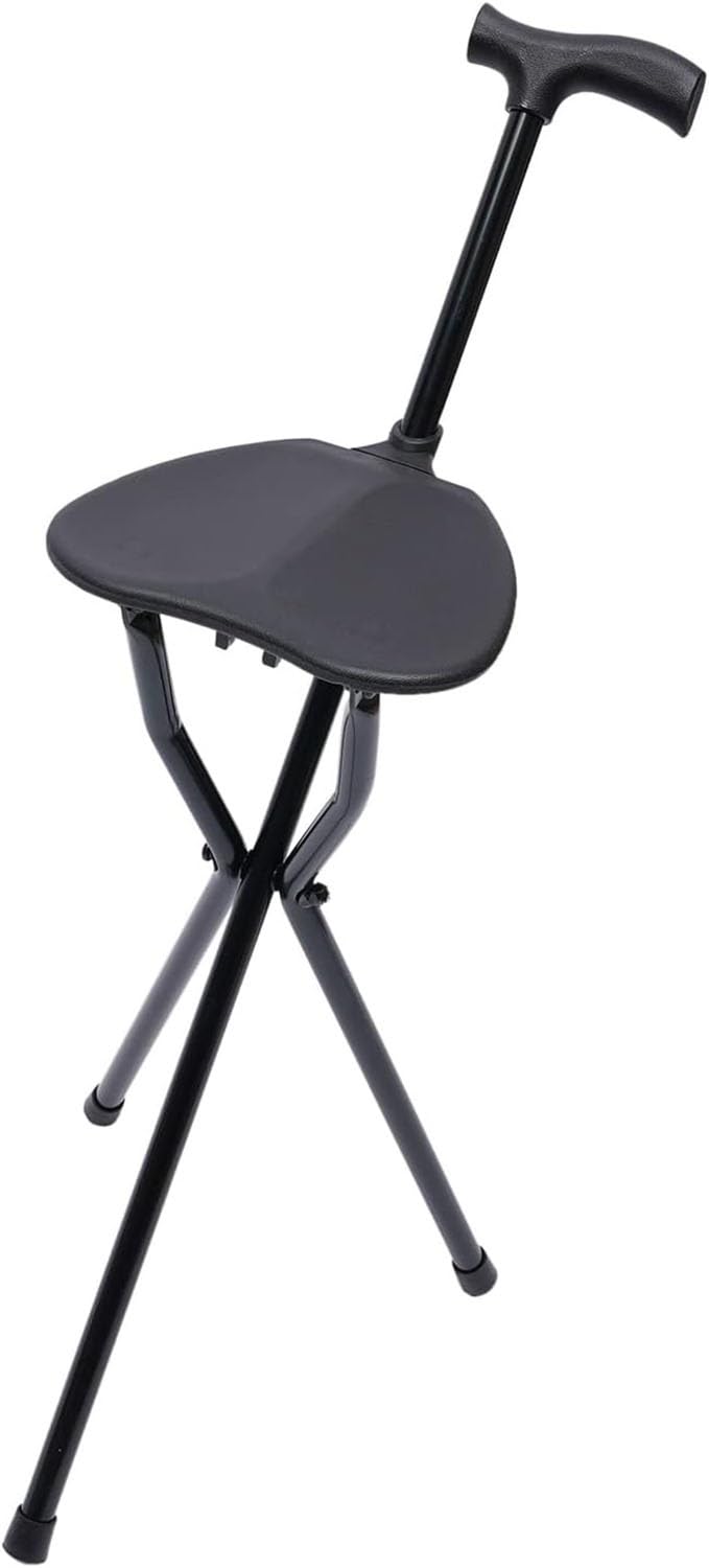 Bastones para Mayores con Silla Bastón Ortopédico Bastón para Trípode Combo De Silla De Bastón Mango Ergonómico Ayuda para Caminar Adecuado para La Pesca El Senderismo