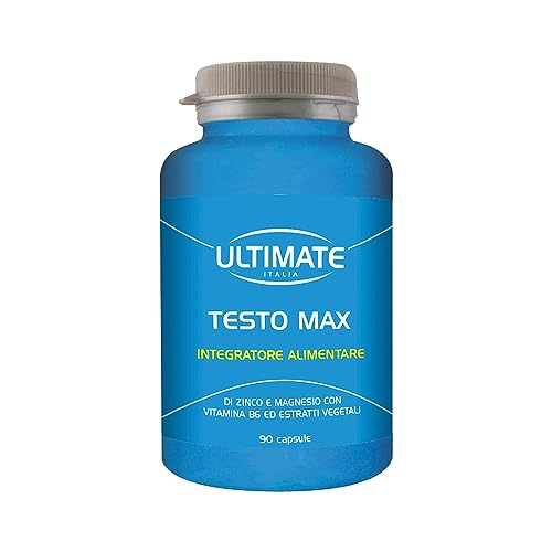 Testo Max - Integratore Per Forza, Potenza, Vigore – Stimola La Produzione Naturale Di Testosterone – Con Tribulus terrestris, Discorea, Fieno Greco, Zinco, Magnesio - 90 Capsule - Ultimate Italia