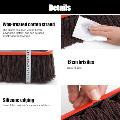 Image of TAKAVU Car Duster with Telescopic Handle for Car Cleaning, Super Soft Cotton Microfiber Dust Brush for Car Exterior Interior Cleaning, Scratch Free Cleaning Tool for Cars SUV Truck Home