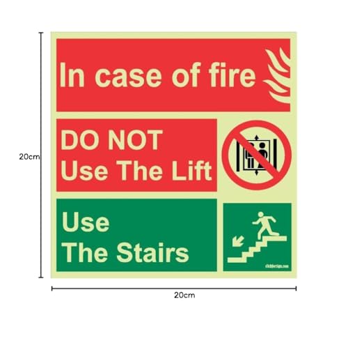 Clickforsign SIGN50-M-1-2x Incase of Fire Do Not Use Lift Sign Board