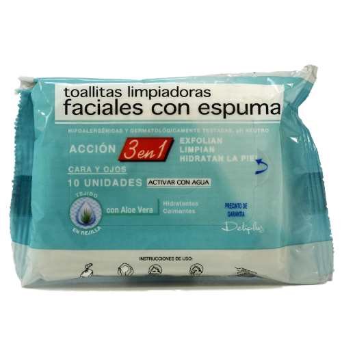 Lingettes nettoyantes visage avec mousse démaquillante yeux et soin peau nette