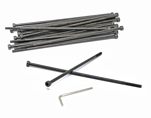 Image of iexcell 20 Pcs M4 x 150mm Partially Threaded Thread Pitch 0.7 mm Alloy Steel 12.9 Grade Hex Socket Head Cap Screws Bolts Kit, Black Oxide Finish