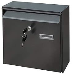 Freletry メールボッ ポスト キーロック 大型 郵便受け 壁掛け 鍵付きスチール樹脂塗装 (ブラック 36 * 10 * 32cm)