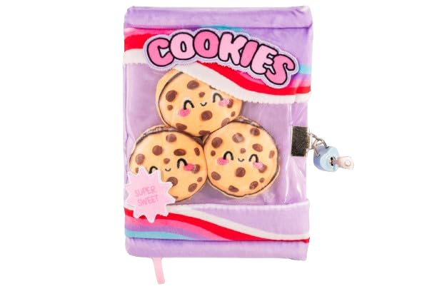 Claire's Fuzzy Diary - Chocolate Chip Cookies Design with Lock and Key - 6W x 8H x 1.5D in