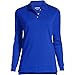 Lands' End Women's Long Sleeve Interlock Polo Shirt Small Cobalt