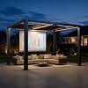 Aoxun Motorized Louvered Pergola 9x12 with Fan, LED Lights & Power Strip