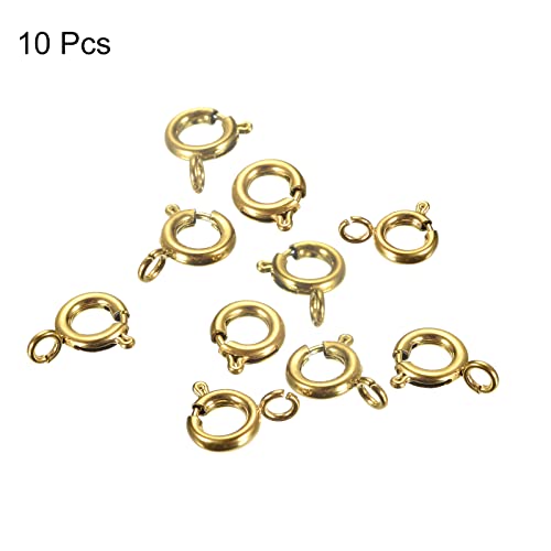 Fermoirs à ressort ronds 6 mm acier inoxydable pour création bijoux DIY