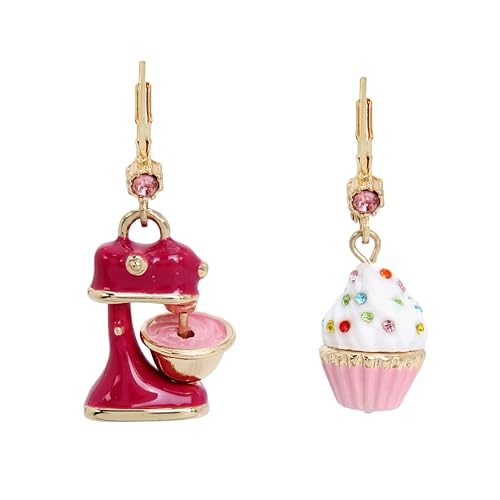 Boucles d'oreilles cœur Betsey Johnson femme en métal et verre chic