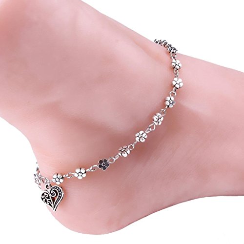 Bracelet de cheville Fulltime en argent pour femmes - Se porte pieds nus, avec des sandales de plage