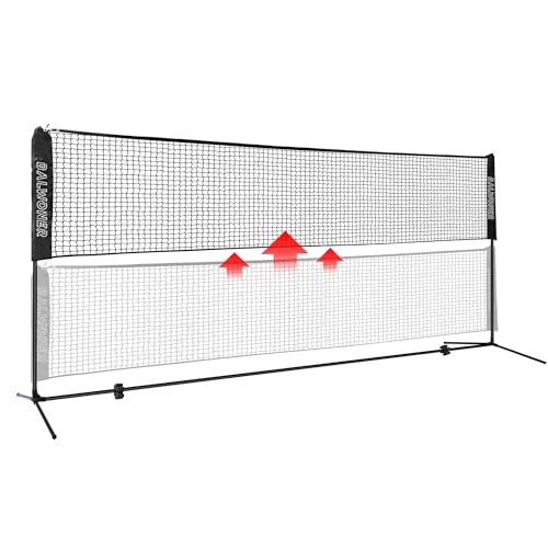 BALWONER 17ft Portable Height Adjustable Free Standing Badminton Volleyball Tennis Net Set with Stand and Carry Bag Black by BALWONER - Used condition - CA$44.30