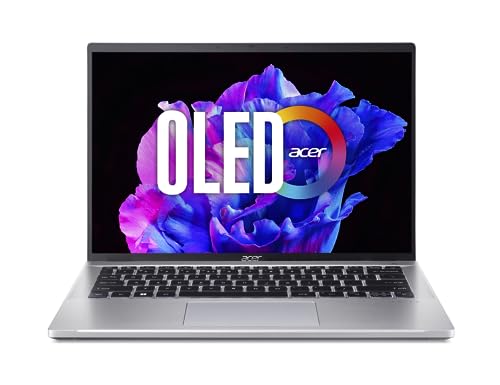 Acer Swift Go Ultra-Thin Laptop LPT 13th Gen Intel Core i5-1335U 10 Cores Upto 4.60GHz/8GB LPDDR5 RAM/512GB SSD/Intel Iris XE Graphics/14" 2.8K OLED DCI-P3 100% sRGB/FP/Backlit KB/Win11 Home Silver