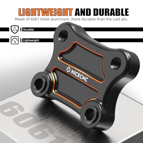 NICECNC Orange Handlebar Riser Pull Back Plate Aluminium Handlebar Displacement Adapter Compatible with Harley Electra Glide Standard FLHT 2010-2023, Street Glide FLHX 2006-2023, See Fitments by NICECNC - Image 3