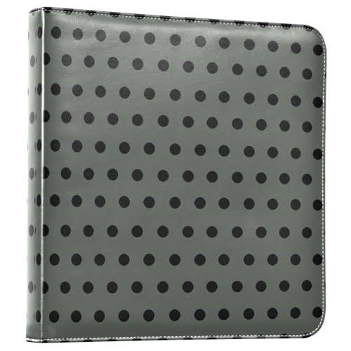 Álbum de fotos adhesivo DIY con puntos, color gris y negro, encuadernación de 3 anillos, 40 páginas, 8x10 para recuerdos miniatura 1
