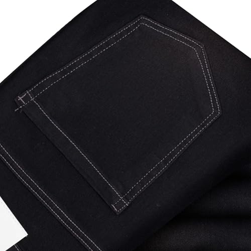 Men's Classic Relaxed Fit Jean Lightweight Straight Leg Washed Denim Jeans Retro Distressed Loose Fit Jean Pants (1006Black,28)3