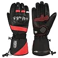 SNOW DEER Heated Motorcycle Gloves for Men Women,Rechargeable Electric Heating Waterproof Touchscreen Glove,Winter Riding Skiing Cycling and Snowboarding