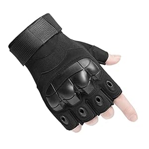 HUNTVP Taktische Halbfinger Handschuhe Schwarz XL