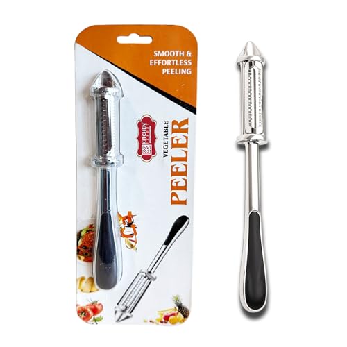 Image of Kitchen Expert Stainless Steel Fruit Peeler | 3-in-1 | Fruit & Vegetable Peeler | Shredder Slicer Grater for Salad, Potato, Carrot | for Kitchen Versatile Vegetable Peeler for Salad Preparation