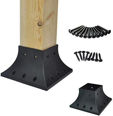 Myard PNP114040-R 4x4 (Actual 3.5x3.5) Inches Post Base Cover Skirt Flange with Screws for Deck Porch Handrail Railing Support Trim Anchor (Qty 2, Red Clay)