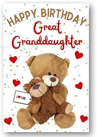 Second Ave Great Granddaughter I Love You Bear Cute Happy Birthday Card Greetings Card
