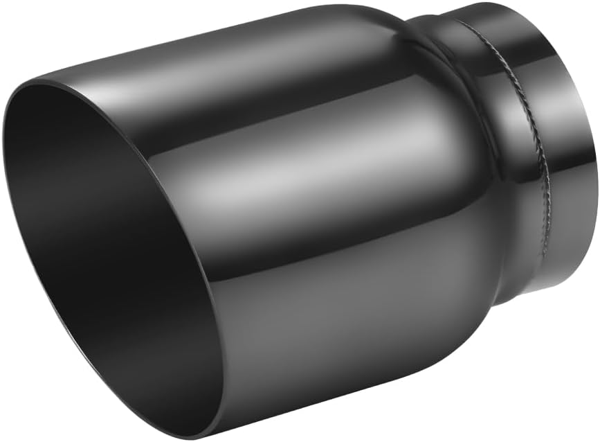 A-KARCK Double Wall Exhaust Tips Black Chrome 3" Inlet, Muffler Tip with Never Fading and Peeling Coating, 3" Inlet 4" Outlet 5" Long