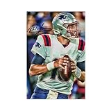 Mac Jones Signature Sports Poster Art 1 Canvas Poster Wall Art for Home Bedroom Office Dorm Room Decor Gift Unframe-style 12" L X 18" W