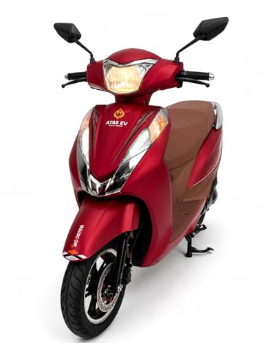 Image of Booster Electric Scooter | White | 70+ KM Range | 60V 38Ah Lithum Battery | Disc Brakes | NFC Start | Anti-Theft | 45 km /h (Matt Red Lithium Battery)