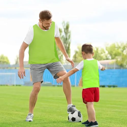 Image of 6 Pack Pinnies Team Practice Vests for Child Youth Teen Adult, Mesh Scrimmage Jersey for Soccer Football Basketball