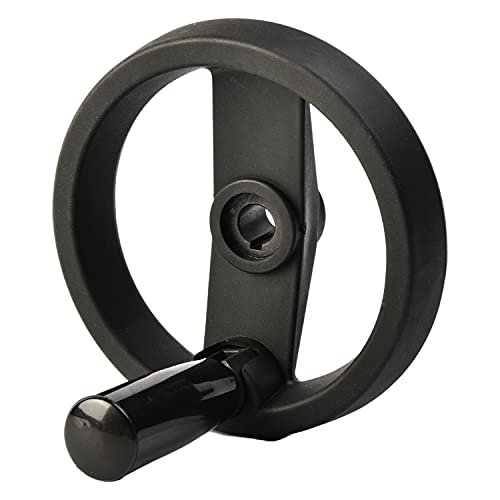 Othmro Hand Wheels 0.47In Center Hole Diameter 4.92In Handwheels Diameter Black 2Spoked Lathe Handwheel Round Three Hand Wheel With Revolving Handle For Lathe Milling Machine Grinders #TOP4