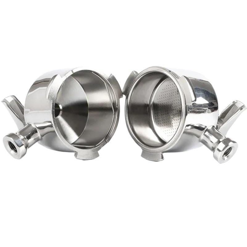 Compatible Para Delonghi Portafiltro sin fondo doble pico 51mm | Base abierta permite observar todo el flujo de extracción(Double Spout,Pressurized 1cup)