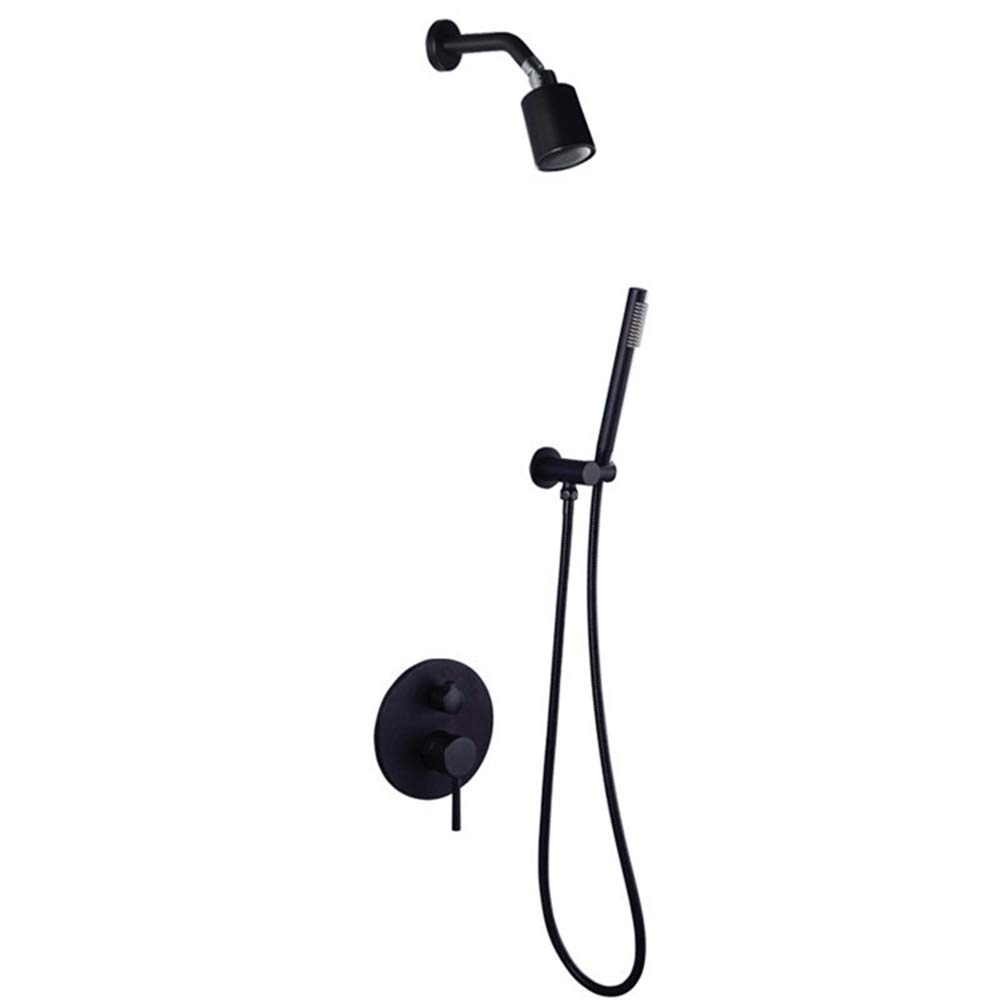 Conjunto de ducha negro con sistema de refuerzo de cobre de pared