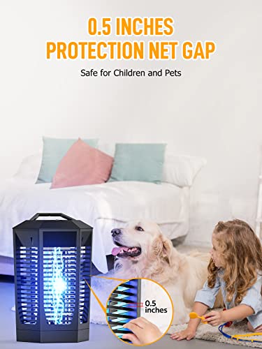 Bug Zapper Outdoor, Pophies Bug Zapper Indoor Plug In With 4200V High Powered, 18W Bug Zapper Outdoor Waterproof, Mosquito Killer Up To 2300 Sq Ft, Electric Bug Zapper For Patio Garden Home Kitchen #TOP4