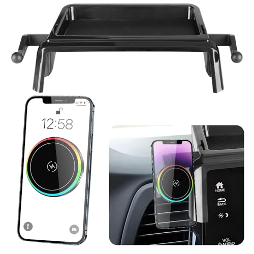 LUNQIN Car Magnetic Phone Mount for Honda Odyssey 2018 2019 2020 2021 2022 2023 2024 Auto Interior Accessories Best Cellphone Holder Fast 15W Wireless Charger Cell Phones Charging Screen Stand Cradle