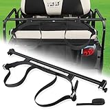 10L0L Golf Bag Holder Attachment Bracket Mounting Rack for Golf Cart Rear FILP Seat Fits EZGO & Club Car DS & for Yamaha Rear Additional Strap Included
