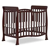 Dream On Me Violet 4-in-1 Convertible Mini Baby Crib & Changer & Storage in Espresso, Pinewood, GreenGuard Gold & JPMA, 1” Mattress Pad, 3 Mattress Heights, Converts to Mini Day & Twin-Size Bed