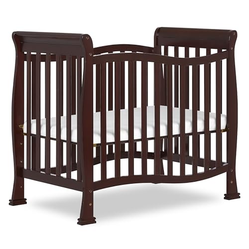 Dream On Me Violet 4-in-1 Convertible Mini Baby Crib & Changer & Storage in Espresso, Pinewood, GreenGuard Gold & JPMA, 1” Mattress Pad, 3 Mattress...