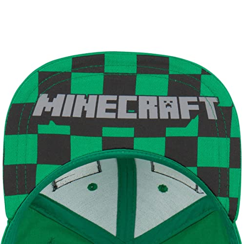 Minecraft Snapback Baseball Cap Hat With Creeper Face, Green, One Size #TOP6