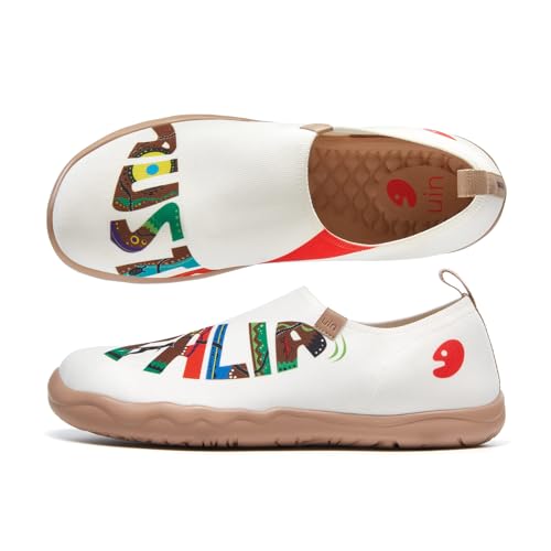 UIN Men's Art Travel Slip-On Shoes Casual Lightweight Breathable Flats Comfortable Loafers