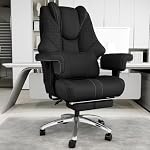 400 lbs Big and Tall Ergonomic Office Chair with Footrest,Computer Gaming Chair with Folding Armrest and Lumbar Support Adjustable Height,Wide Desk Chair with Wheels for Home Office (Black)