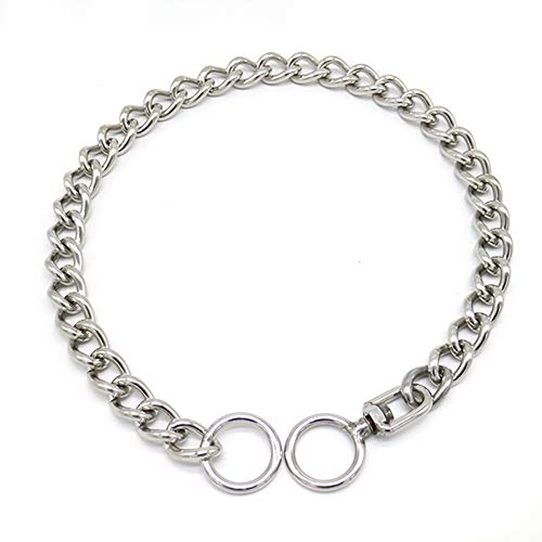 養楽堂 犬 首輪 チェーンカラー 訓練 中大型犬用 ベーシック引っ張り防止 首輪 耐久性に優れ 結び目を防ぐ 360度 チョークチェーン鎖 (3.5mm*55cm)