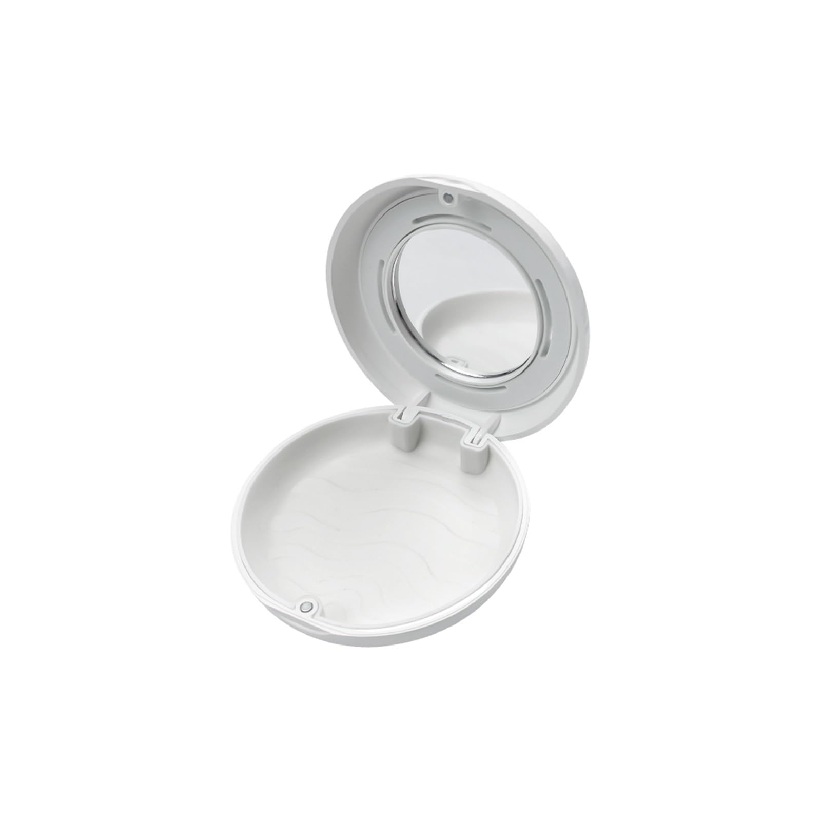 TRRYUIP Retainer Case 1pc Retainer Box With Vent Holes False Teeth Storage Dental Orthodontic Invisible Braces Aligner Case(White-white-mirror)