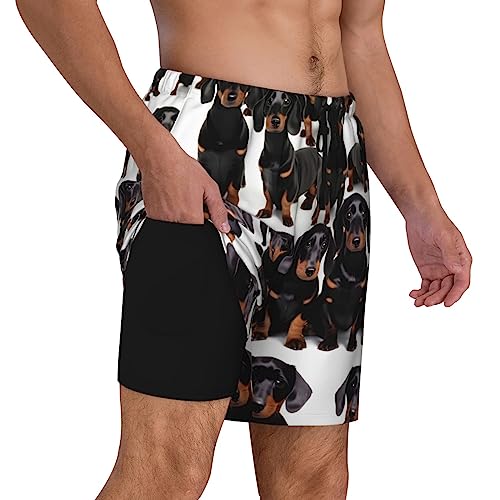 Short de bain homme teckel avec doublure de compression séchage rapide