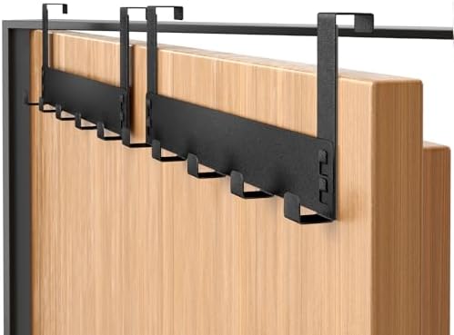 Gypie Türhaken zum Einhängen 2er Set 31 CM Metall Schwarz Matt | Türgarderobe mit 5 Haken, Kleiderhaken Tür, Stabil bis 20 kg, inkl. 8 EVA-Pads, für Flur & Bad, Kleine, Mieter & Fa