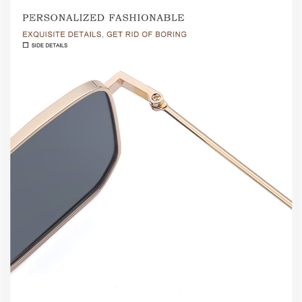 Petites lunettes de soleil rectangulaires pour homme et femme avec lunettes de soleil steampunk