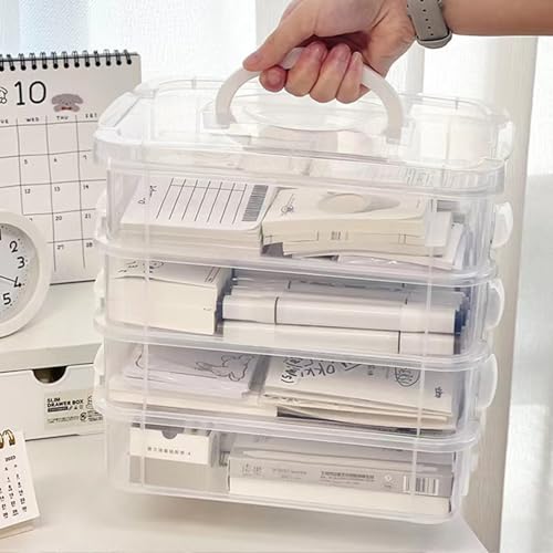 Boîte de rangement de table pour maquillage et papeterie compacte